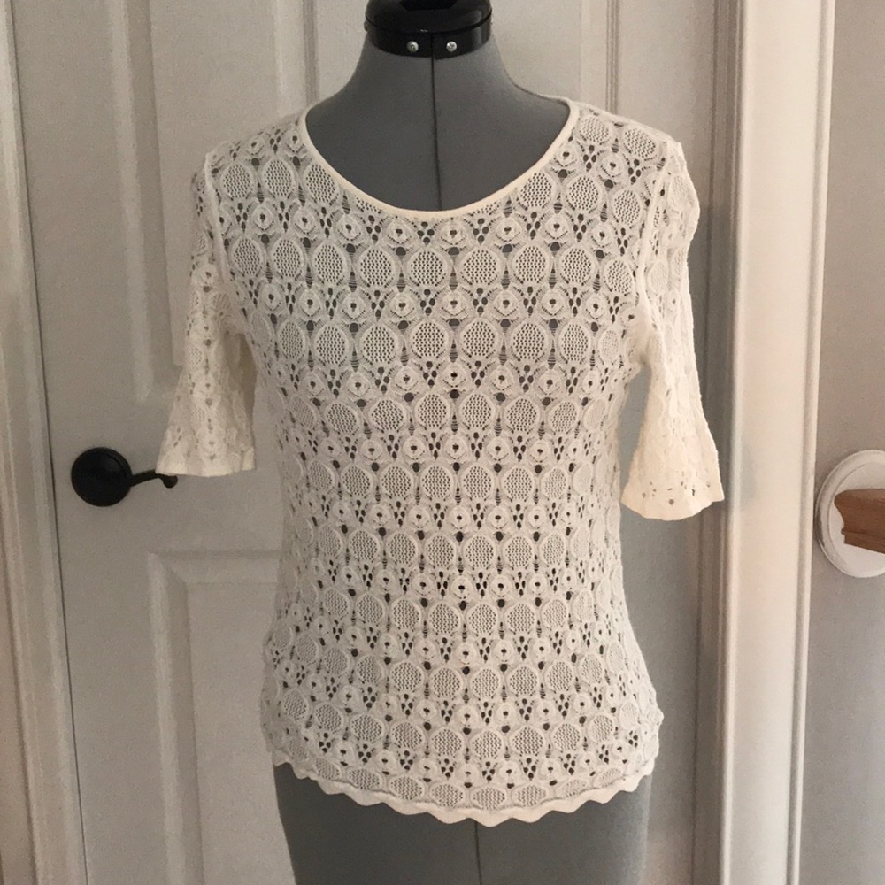 White see through lace shirt